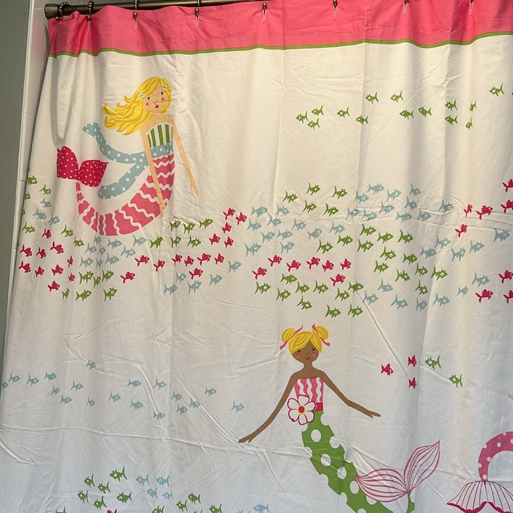 Pottery Barn Mermaid shower curtain. Excellent condition.